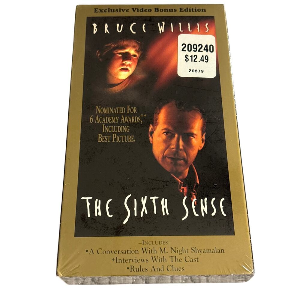 SEALED VHS The Sixth Sense exclusive bonus footage 1999 thriller y2k shyamalan